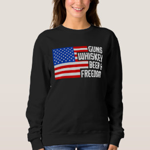 Guns Whiskey Beer Freedom 2. Änderung Flag Patri Sweatshirt