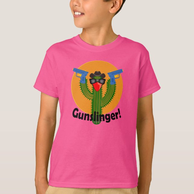 Gunslinger Cactus Design - Kids' Basic T - Shirt (Vorderseite)
