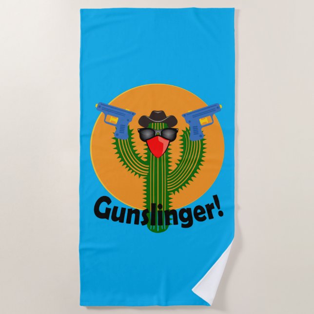 Gunslinger Cactus Design - Serviette de plage (Devant)