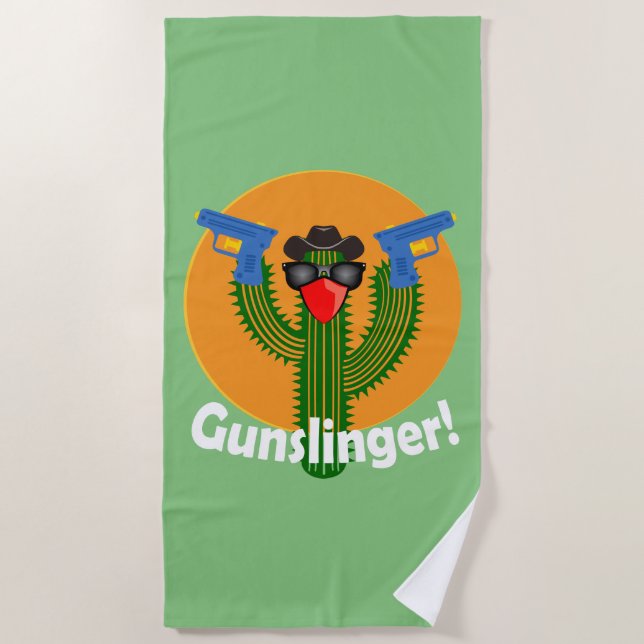 Gunslinger Cactus Design - Serviette de plage (Devant)