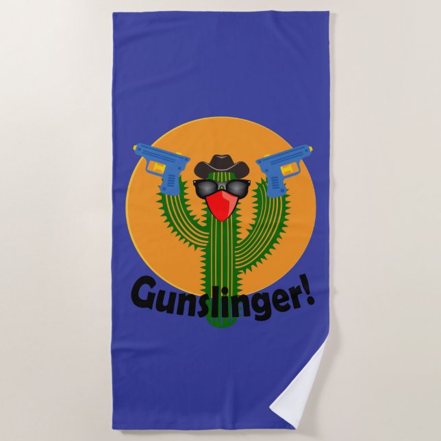 Gunslinger Cactus Design - Serviette de plage (Devant)