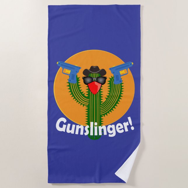 Gunslinger Cactus Design - Serviette de plage (Devant)