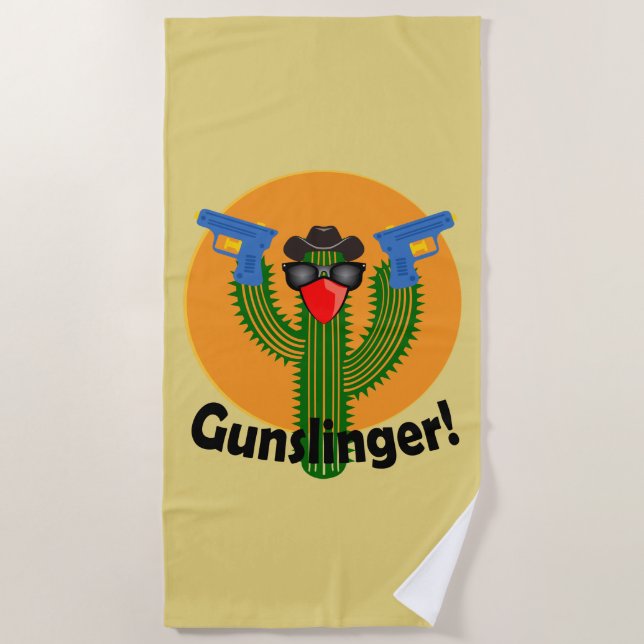 Gunslinger Cactus Design - Serviette de plage (Devant)