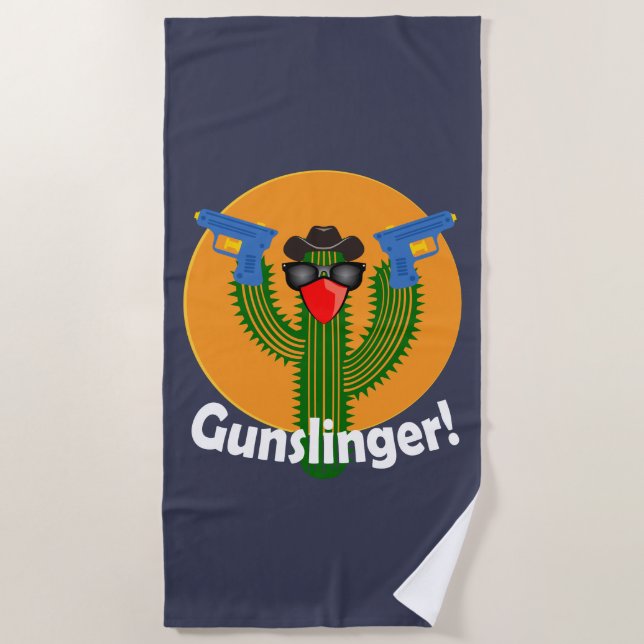 Gunslinger Cactus Design - Serviette de plage (Devant)
