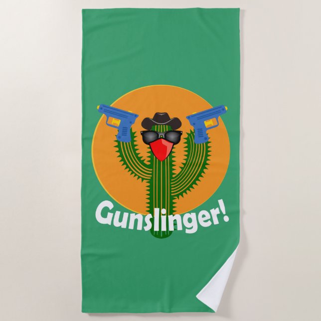 Gunslinger Cactus Design - Serviette de plage (Devant)