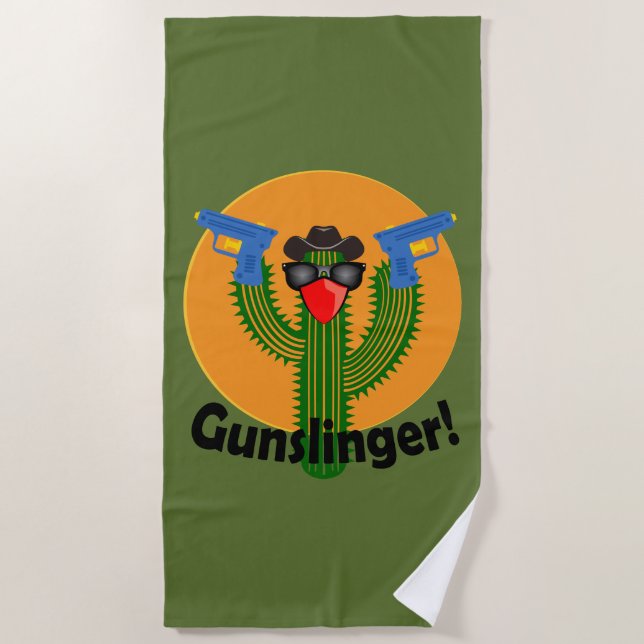 Gunslinger Cactus Design - Strandtuch (Vorderseite)
