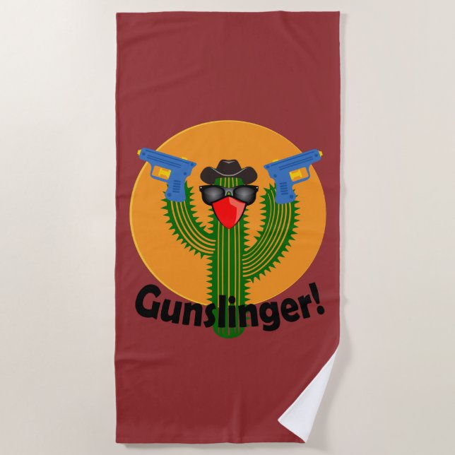 Gunslinger Cactus Design - Strandtuch (Vorderseite)