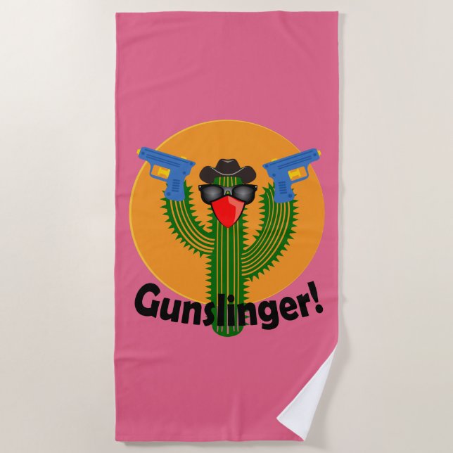 Gunslinger Cactus Design - Strandtuch (Vorderseite)