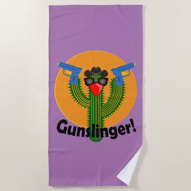 Gunslinger Cactus Design - Strandtuch (Vorderseite)
