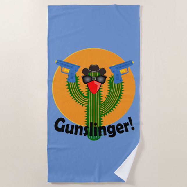 Gunslinger Cactus Design - Strandtuch (Vorderseite)
