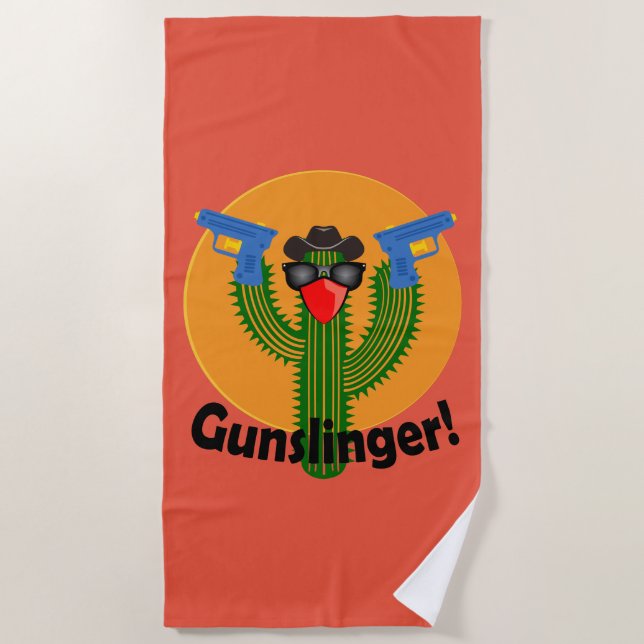 Gunslinger Cactus Design - Strandtuch (Vorderseite)