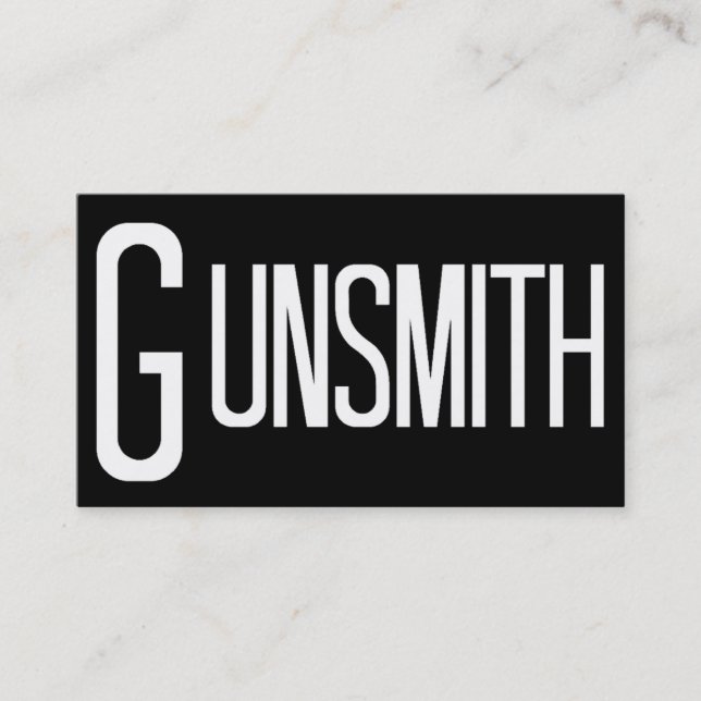 Gunsmith Black Simple Business Card Visitenkarte (Vorderseite)