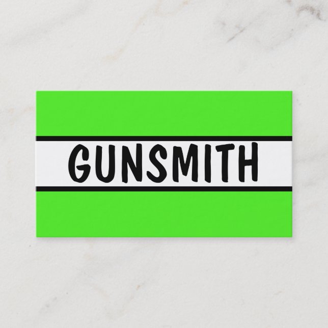 Gunsmith Neon Green Visitenkarte (Vorderseite)