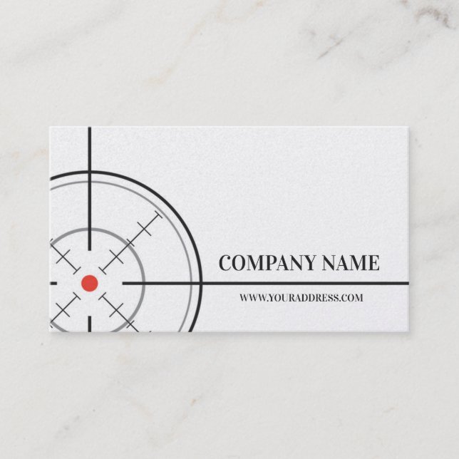 Gunsmith Shop Target White Business Card Visitenkarte (Vorderseite)