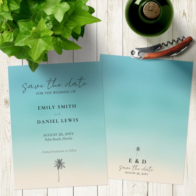 Günstige 🌊 Beach Wedding Save the Date Card Postkarte (Budget-Friendly🌊 Beach Wedding Save The Date Card
)