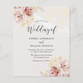 Günstige Blush Bloral Wedding Einladung