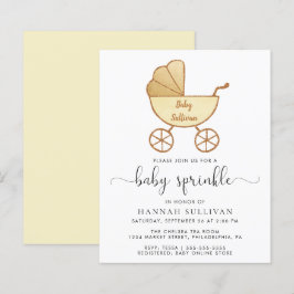 Günstige Gelbe Carriage Baby Sprinkle Einladung