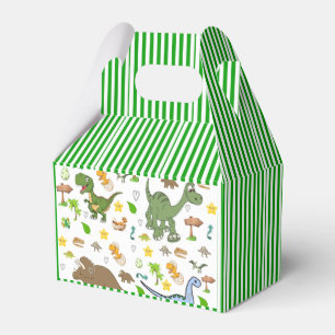 Günstige Geschenkbox Dinosaurier Grün Streifen Geschenkschachtel