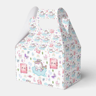 Günstige Geschenkbox Rosa Blau Einhorn Regenbogen Geschenkschachtel
