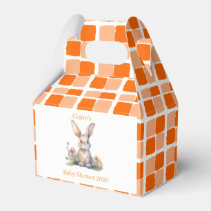 Günstige Geschenkbox Süßer Hase Floral Orange Quad Geschenkschachtel