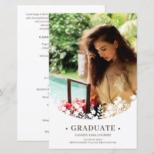 Günstige Graduate Elegantes Foto mit Blumenrahmen