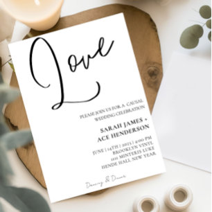 Günstige Minimalistische Hochzeitseinladung Einladung