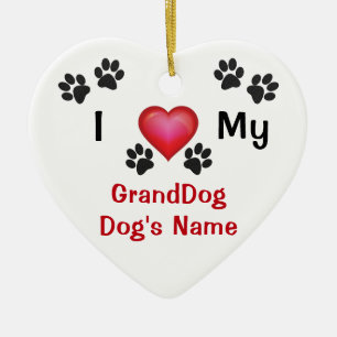 Günstige Personalisierte Liebe mein GrandDog-Ornam Keramik Ornament