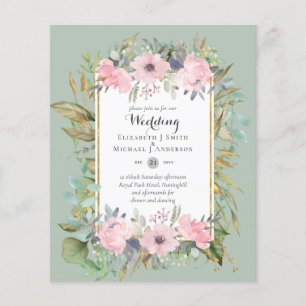Günstige preiswerte rosige Röte rosa Blumen Hochze Flyer