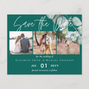Günstige TEAL Weiße EUCALYPTUS Hochzeit Flyer