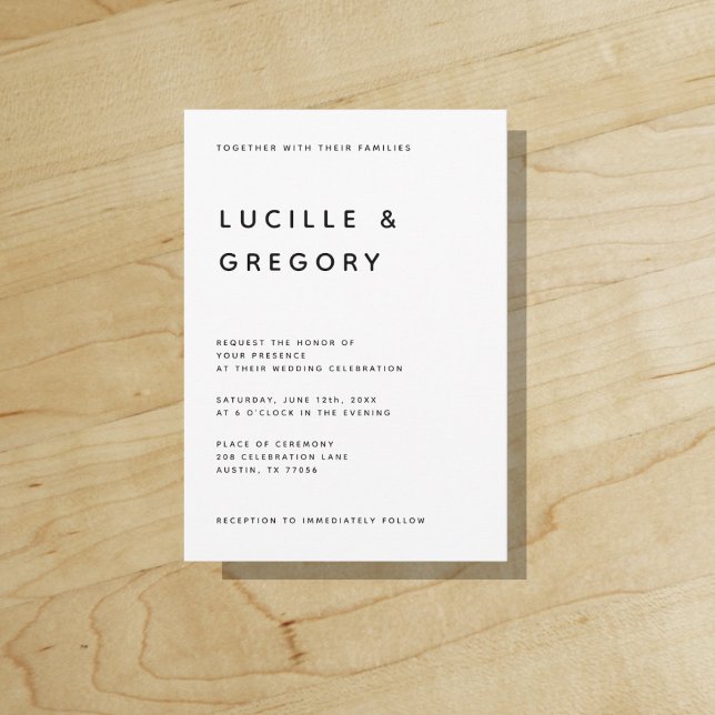 Günstige und moderne Hochzeitseinladung Einladung ("Everyday is abundantly beautiful." 
Sincerely Best Wishes from Lucky Design World)