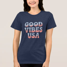 GUOD VIBES USA Navy Blue Tri-Blend Shirt