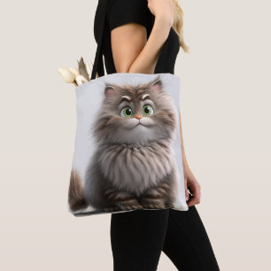 GUOFY SMILING GRAY TABBY CARTOON CAT TASCHE