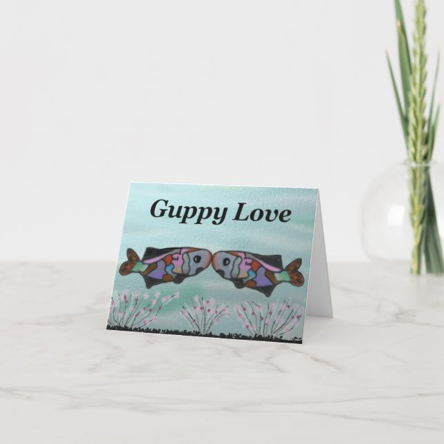 Guppy-Liebe Dankeskarte (Vorderseite)