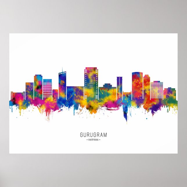 Gurgaon Haryana Skyline Poster (Vorne)
