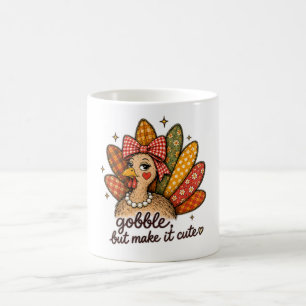 Gurgel, aber mach es süß Truthahn Erntedankfest Kaffeetasse