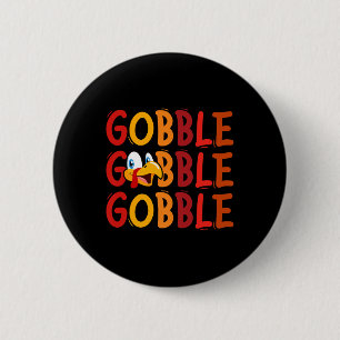 Gurgel Gurgel Frohes Erntedankfest Truthahn Gesich Button
