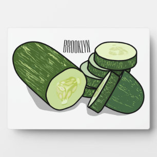 Gurken-Comic-Illustration Fotoplatte