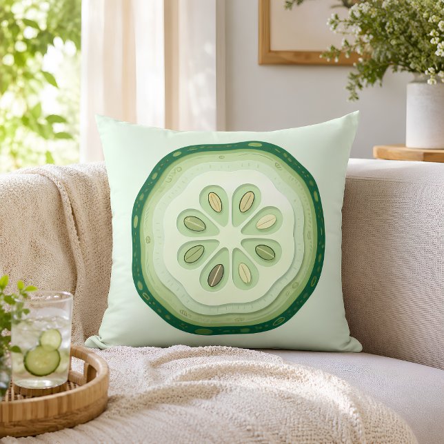 Gurken Scheibe  Kissen (Cucumber Throw Pillow)