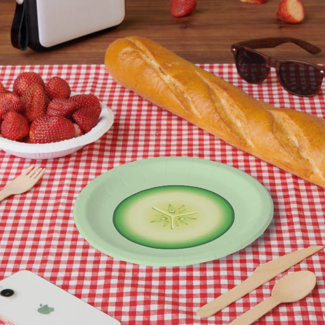 Gurken Scheibe Pappteller (Picknick)