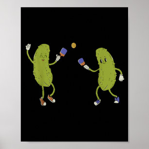 Gurken spielen Pickleball lustiger Pickleball-Spie Poster
