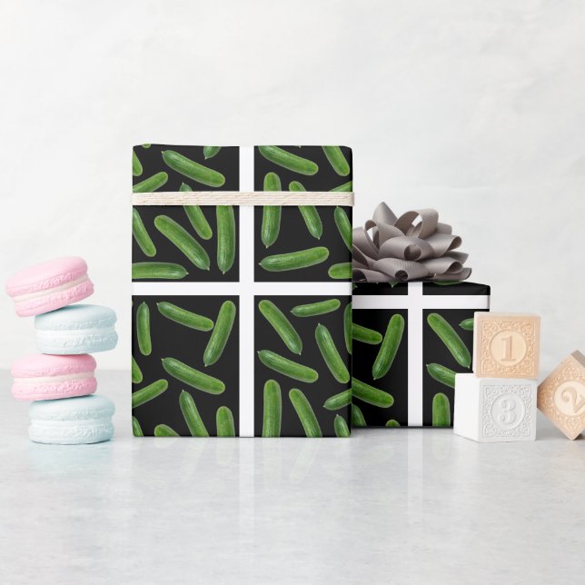 Gurkenmuster Geschenkpapier (Babyparty)