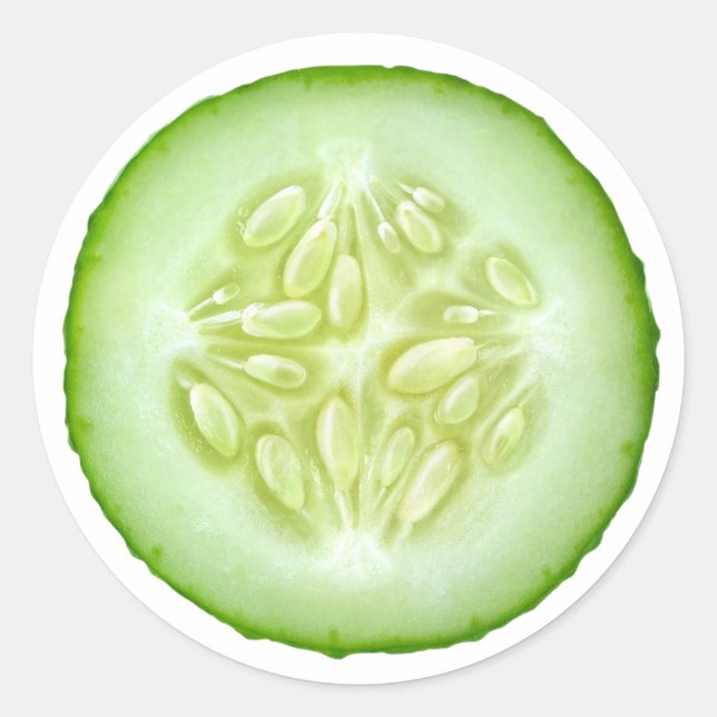 Gurkenscheibe Runder Aufkleber (Vorderseite)
