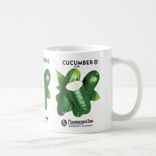 Gurkenverpackungssiegel Kaffeetasse (Rechts)