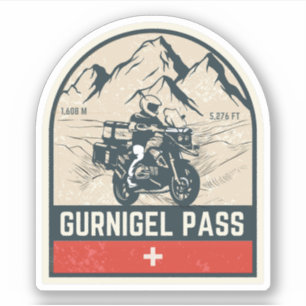 Gurnigel Pass Schweizer Alpen Motorradtour Aufkleber