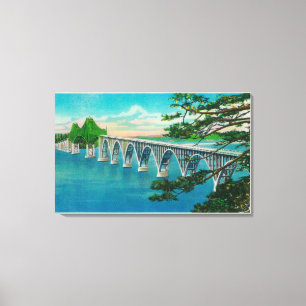 Gurren-Bucht-Brücke in der Nordbiegung, Oregon Leinwanddruck
