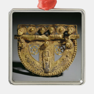 Gurt-Schnalle mit granulierter Dekoration, Silbernes Ornament