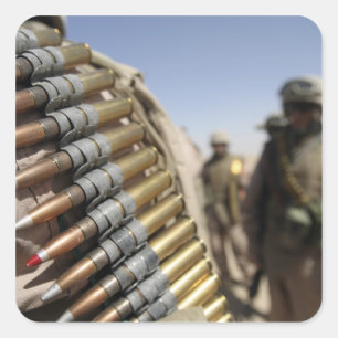 Gurte der Munition mit 50 Kalibern Quadratischer Aufkleber