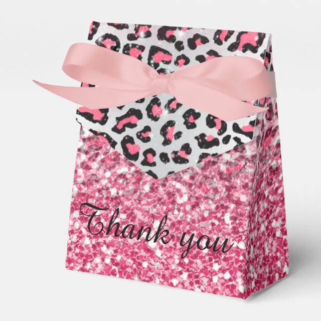 gürtelndes Bläschen-Gum-Rosa Leoparden Tierdruck Geschenkschachtel (Vorderseite)