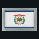 Gürtelschnalle mit Flagge des Staat West Virginia<br><div class="desc">Mit unserem exklusiven Gürtelschnalle mit der Flagge von West Virginia zeigen Sie Ihrem West Virginia Stolz! Der Gürtelschnalle, der Stil mit der Bewunderung des Erbes verbindet, ist mehr als nur ein Accessoire; er ist eine Hommage an den kulturellen Stolz von West Virginia. Das Design zeigt deutlich die ikonische West Virginia-Staatsflagge,...</div>