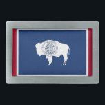 Gürtelschnalle mit Flagge von Wyoming-Staat<br><div class="desc">Elegante Gürtelschnalle mit Flagge von Wyoming. USA. Dieses Produkt sein kundengerechtes.</div>